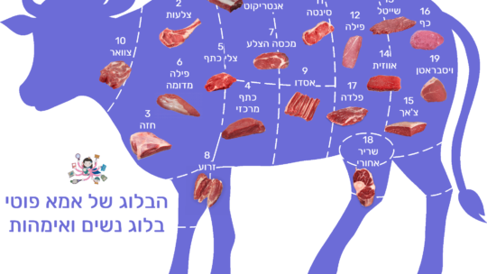 חלקי בשר בקר לפי מספרים